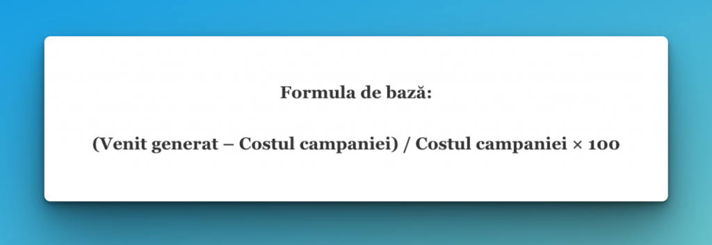 Formula de baza ROI in Influencer Marketing