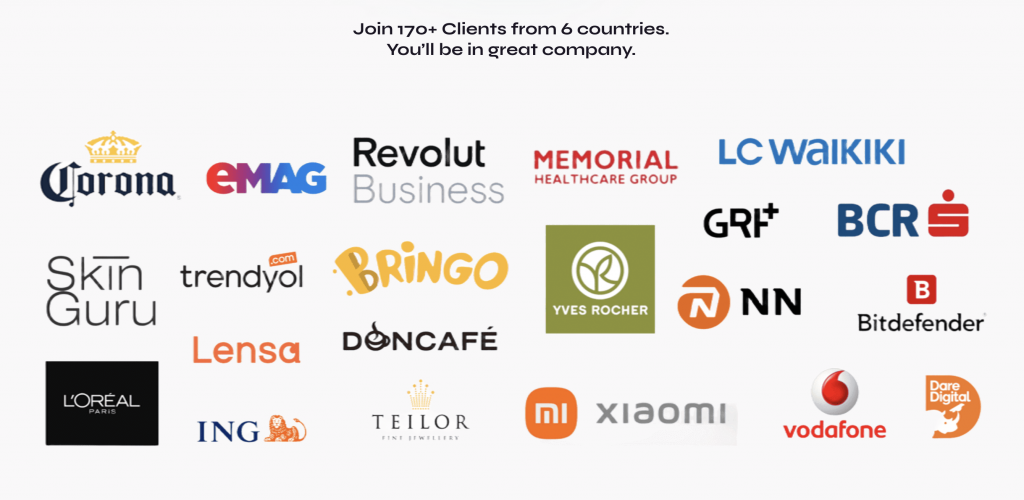 MOCAPP clients: Samsung, P&G, Revolut, Doncafe, Xiaomi, Kaufland, LC Waikiki, Emag, ING Bank
