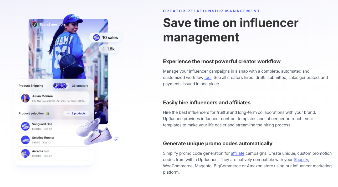MOCAPP vs Upfluence - servicii Upfluence